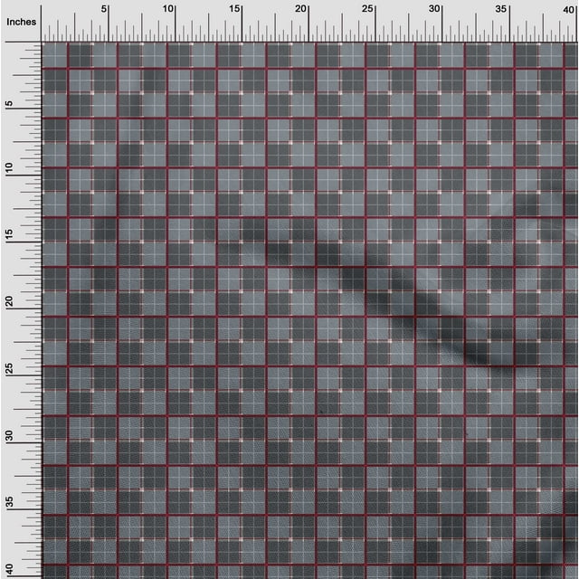 oneOone Cotton Silk Fabric Tartan Check Decor Fabric Printed BTY 42 Inch Wide