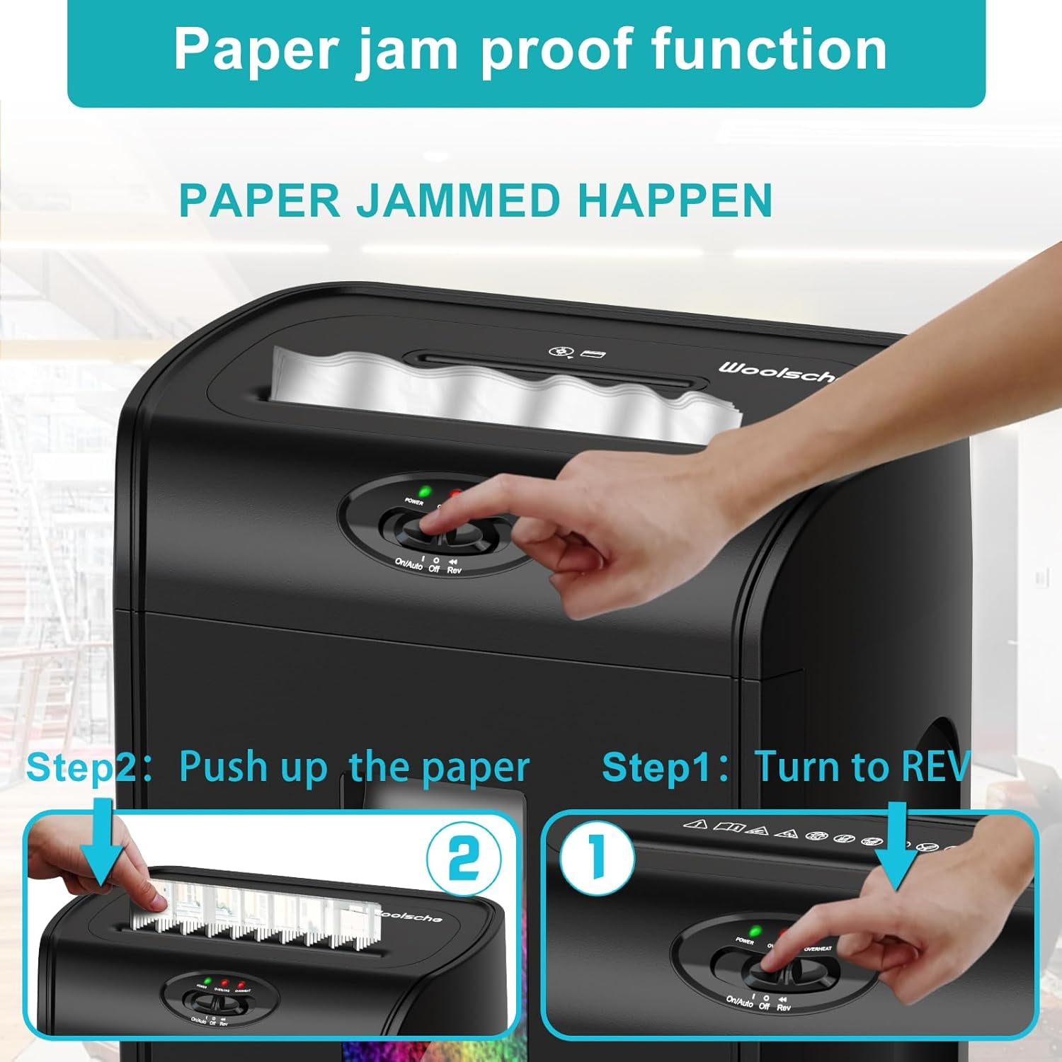 AGH Deco Paper Shredder 16-Sheet Cross-Cut Paper, CDs, Cards Shredder Office Shredder with 4.76 Gallons Pullout Bin, Black