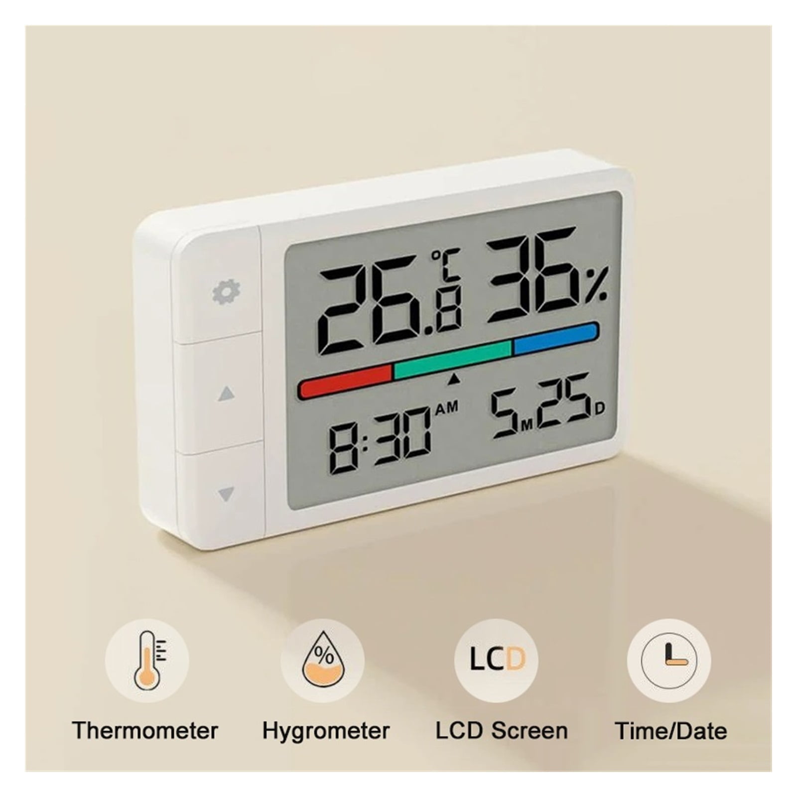 Intelligent Thermometer Hygrometer Meter Multi Function Clock Digital Display Weather Station Sensor ,Pool Essentials
