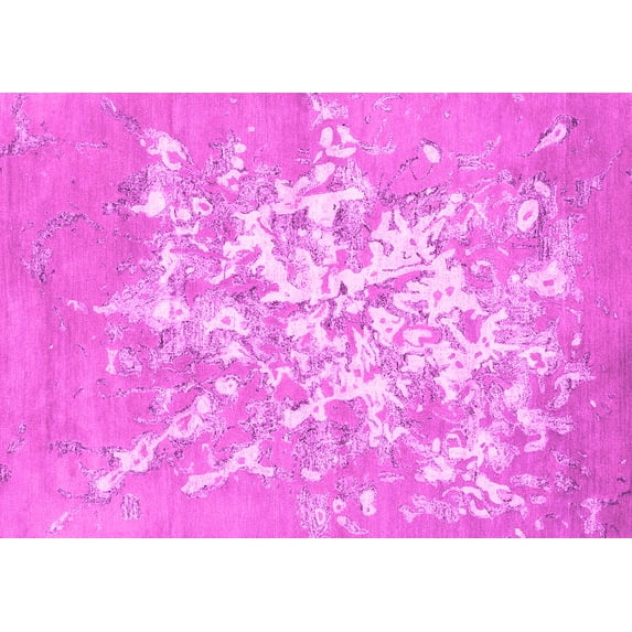 Ahgly Company Indoor Rectangle Abstract Pink Contemporary Area Rugs, 6' x 9'