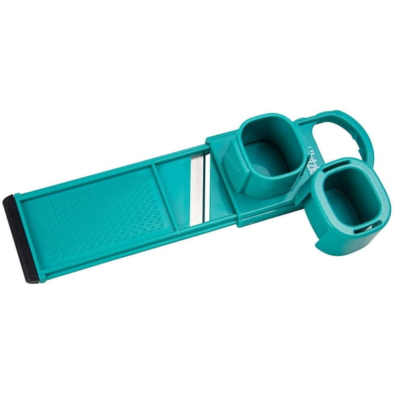 Hutzler Mini Mandoline Garlic Slicer / Shredder, Turquoise
