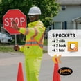 thumbnail image 4 of Pioneer Hi Vis Safety Traffic Work Pants for Men - Breathable Mesh Panels - Boot Access - Pockets - Class 3 - Yellow/Green, 4 of 9