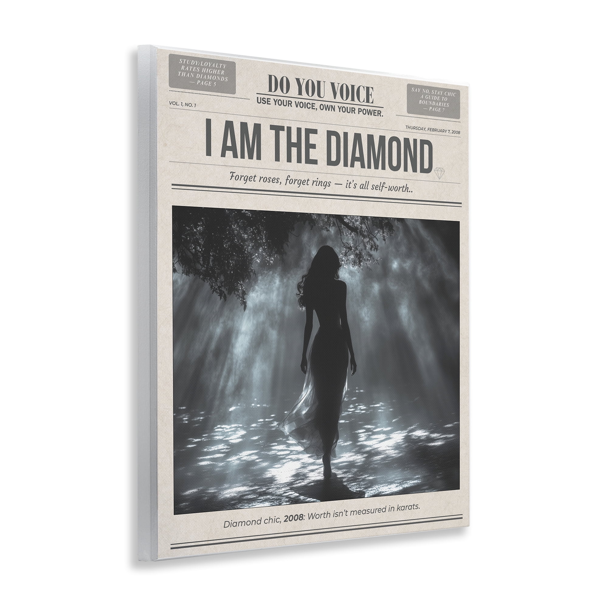 Stupell Industries Diamond Chic Newspaper Wall Plaque Art, design by A Barefoot Stylist
