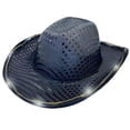 thumbnail image 3 of LILIYA Lights LED Cowboy Hat for Adult LED Flashing Hat for Western Cowboy Women Men Role Play Sparkly Disco Hat Sequin Cowboy Hat, 3 of 5