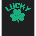 thumbnail image 2 of St. Patrick's Lucky Clover Black Adult Crew Neck Long Sleeve Tee-Medium, 2 of 3