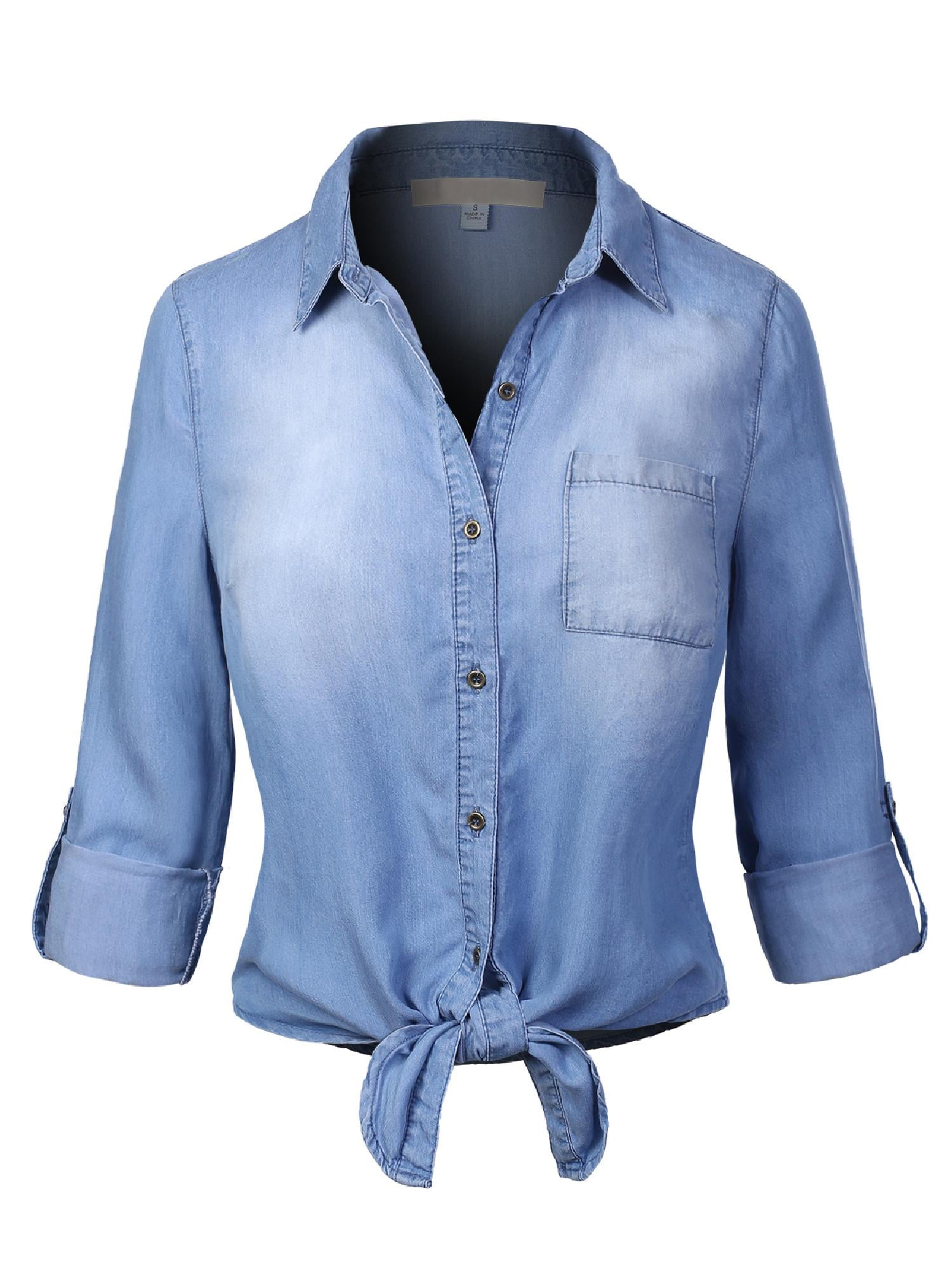 womens denim shirt walmart
