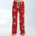 thumbnail image 6 of WTOBBY Women's Drawstring Christmas Print Casual Pants, Adjustable Waist for Comfortable Fit, Holiday-Themed Trousers for Women, Ideal for Casual Wear and Home Use,Watermelon Red 2XL, 6 of 6
