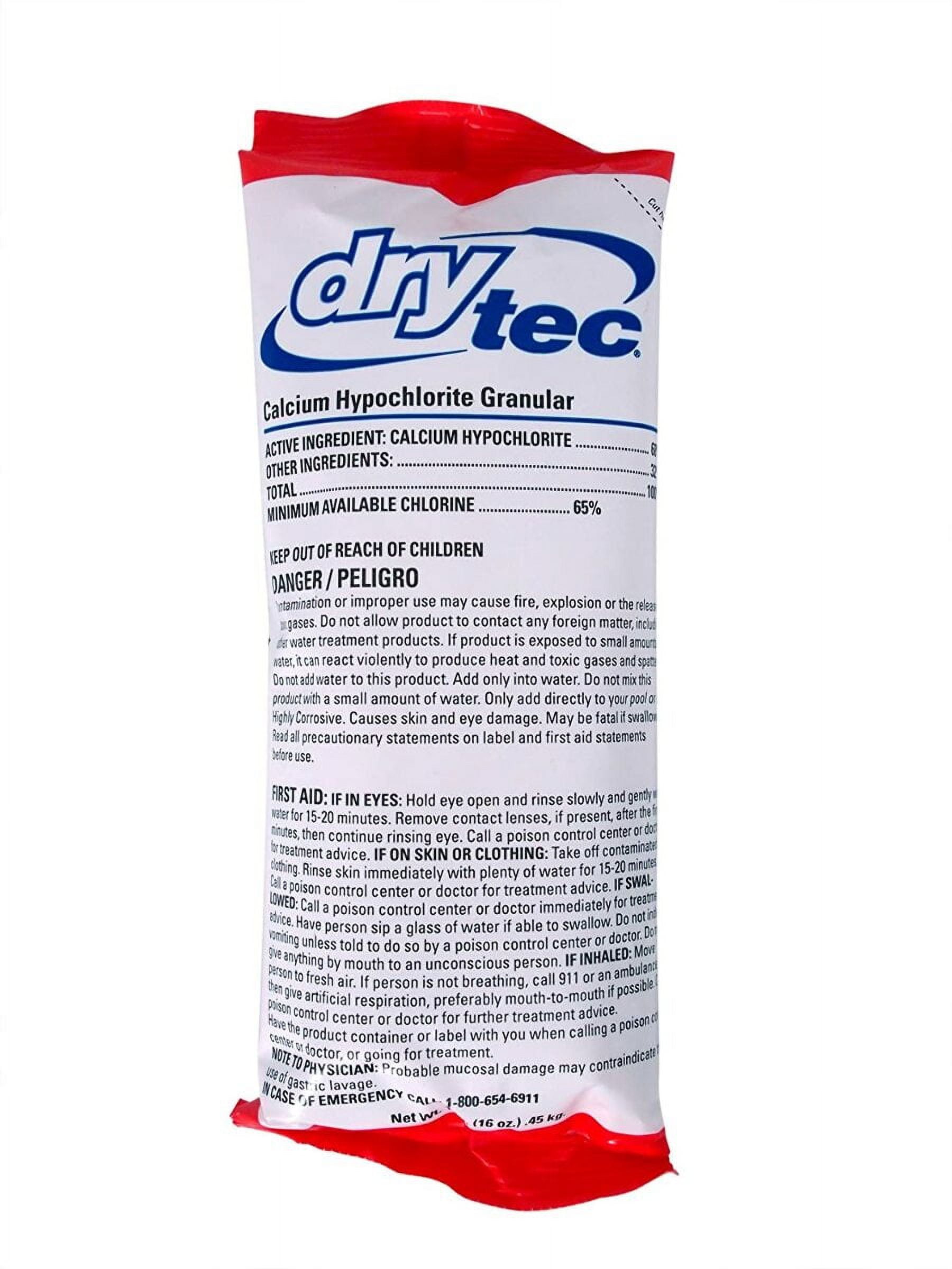 Dry Tec 68% Calcium Hypochlorite Chlorinating Shock Treatment for Swimming Pools, 12 Pack