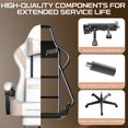 thumbnail image 3 of Linen Fabric Beige/Coffee Gaming Chair with Footrest, Ergonomic Computer Chair with Massage Lumbar Pillow and Adjustable Headrest, Comfortable Office Chair for Home & Gaming, 3 of 7