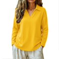 thumbnail image 6 of Business Casual Tops for Women Three Quarter Sleeve Plus Size Button Down Loose Casual Blouse Summer Clothes for Women, 6 of 7