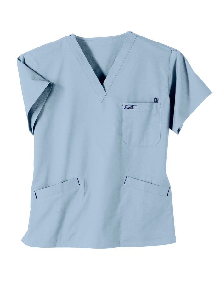 Iced Blue Classic Scrub Top 
