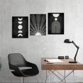 thumbnail image 5 of Minimalist Boho Canvas Wall Art - Mid Century Modern Geometric Sunshine Pictures Prints Black and White Artworks Bohemian Wall Art for Bedroom Living Room Bathroom Office Decor 12" x 16" x 3 Piece Set, 5 of 6