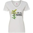 thumbnail image 3 of Inktastic Omaha, Nebraska Goldenrod Flower Women's V-Neck T-Shirt, 3 of 5