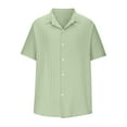 thumbnail image 4 of Men's Short Sleeve Linen Cuban Shirt Lightweight Button Down Guayabera Shirts Work Casual Turn-down Collar Shirts, 4 of 6