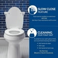 thumbnail image 3 of Linden Slow Close Toilet Seat, Non Slip Heavy Duty Wood, Easy Install, Elongated, White, 3 of 4