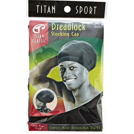 3 Pack - Titan Classic Dreadlock Stocking Cap, Black 1 ea