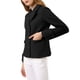 thumbnail image 4 of Abrigo de doble botonadura con solapa de pico para mujer INSPIRE CHIC en negro de lana para invierno, 4 of 7