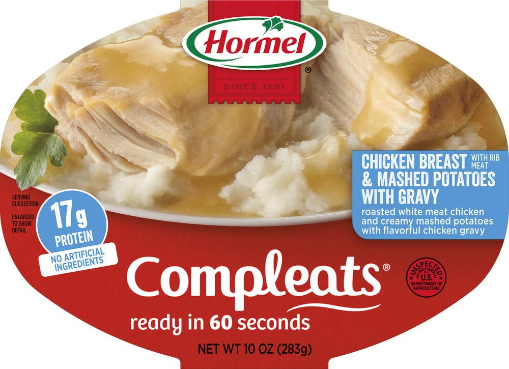 Hormel Compleats Chicken Breast with Rib Meat and Mashed Potatoes with Gravy, 10 Ounce, Pack of 6