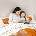 thumbnail image 4 of Erosebridal Basketball Bow Tie Print Full Size Comforter Sets 3 Pieces for Boys Girls,Kids Teens Sport Gamer Bedding Sets,Microfiber Bedroom Decor, 4 of 6