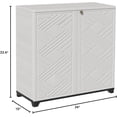 thumbnail image 3 of MUERE Indoor Outdoor Plastic Storage Cabinet 34"x15"x34", Outdoor Storage Shed for Living Room, Hallway, Balcony, Garage, Garden, Backyard-White（W/O Shelf）, 3 of 8