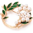 thumbnail image 4 of Leander Handmade Gardenia Brooches and Pins For Women, Enamel Flower Brooch Green Leaves Pins Hand Dripping Oil Jewelry Brooch Pins Fashion Garland Safety Pins, 4 of 6