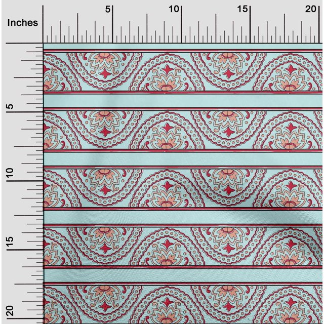 oneOone Cotton Poplin Fabric Floral Block Decor Fabric Printed BTY 42 Inch Wide