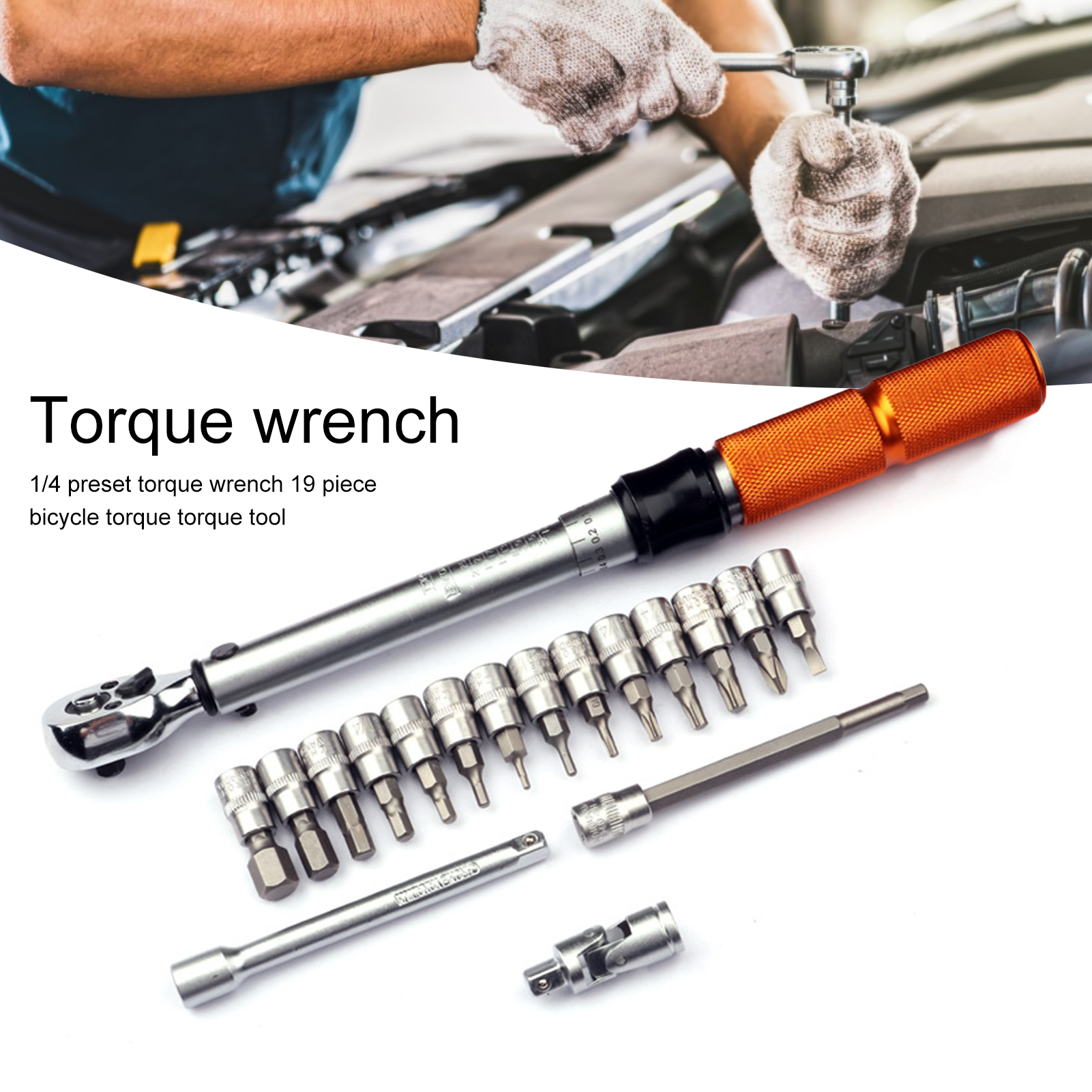 MEIDELI Bike Torque Wrenches 19Pcs Repairing NonSlip Handle Useful