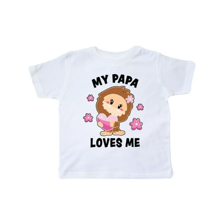 

Inktastic My Papa Loves Me with Bigfoot Gift Toddler Toddler Girl T-Shirt