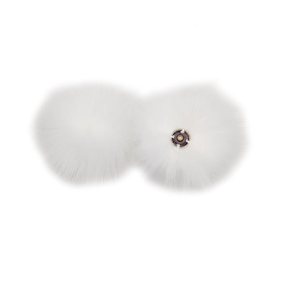 Matsuzay Bolas de piel de zorro pompones DIY sombreros de invierno bufanda Skullies de punto DIY manualidades hechas a mano fiesta Navidad ropa de felpa Artesanía blanco Matsuzay HA059883-02