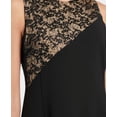 thumbnail image 3 of DKNY Womens Black Sleeveless Knee Length Fit + Flare Evening Dress Size: 12, 3 of 3