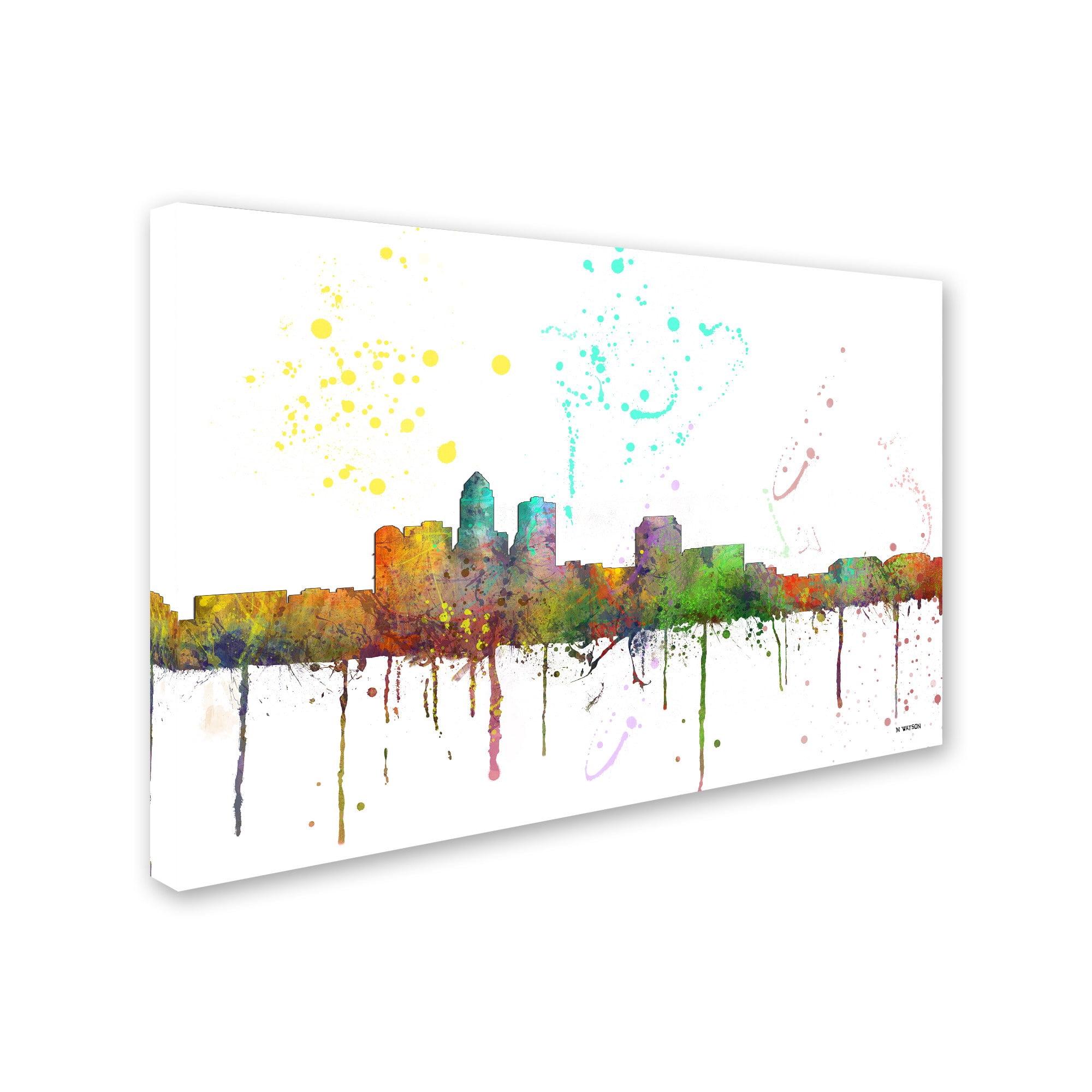 Trademark Fine Art "Des Moines Iowa Skyline Mclr-1" Canvas Art by Marlene Watson
