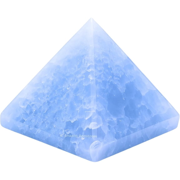 Blue Calcite Pyramid Crystal Healing Stones - 1.5" Inch