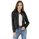 thumbnail image 1 of Chaqueta corta de motociclista Allegra K Piel sintética asimétrica con cremallera frontal Negro M, 1 of 6