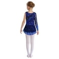 thumbnail image 2 of Freebily Robe de Danse Ballet Patinage Artistique à Manches Longues pour Filles avec Strass Bleu Marine 8, 2 of 6