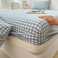 thumbnail image 4 of Washed Cotton Fitted Sheet Non Slip Fitted Sheet Elastic Band Around Mattress Cover Bed Cover And Pillowcase, 4 of 7