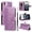 Purple, variant on for iPhone 16e Wallet Case, PU Leather Flip Cover with Kickstand, Magnetic Closure Wrist Strap 3 Card Slots & 1 Cash Pocket Shockproof Full Body Protection for iPhone 16e, Black