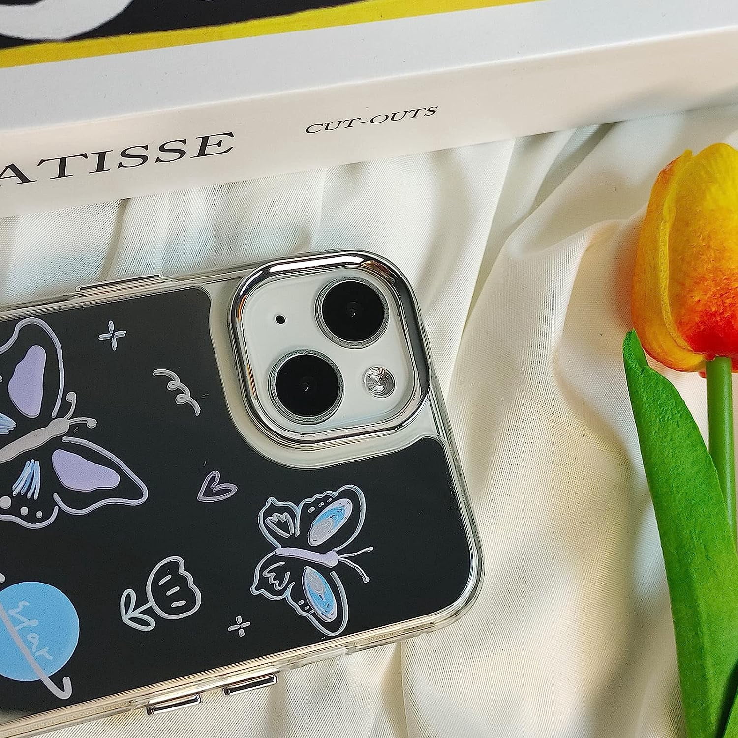 Butterfly Phone Case for iPhone 14 Pro Max, Cute Korea Aesthetics