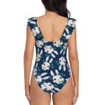 thumbnail image 6 of Yiaed Cute Rabbit Print Women's Ruffled One Piece Swimsuit V Neck Swimwear Slimming Monokini for Woman-Small, 6 of 8