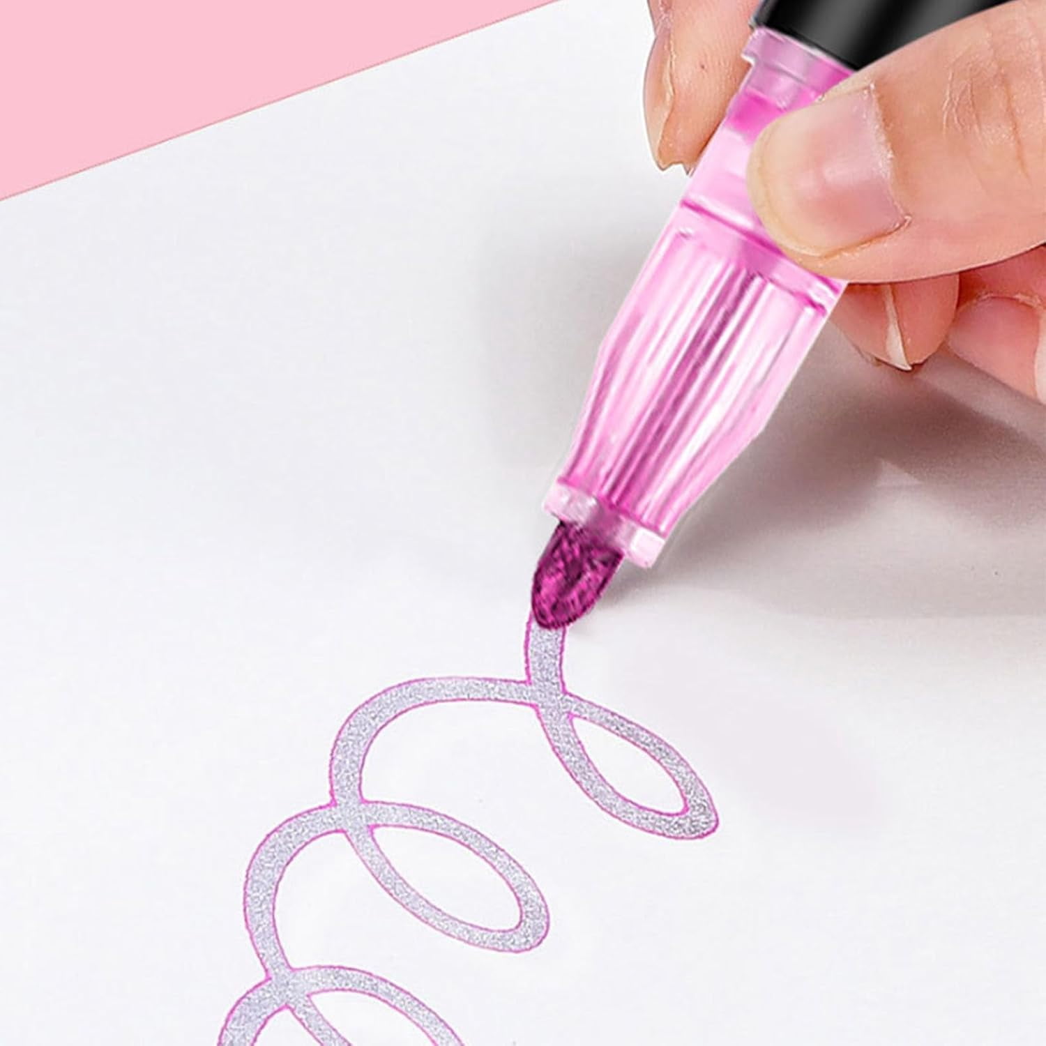 Dreamy Sparkle Dual-Line Contour Pen, 8/12/24/36/Colors Outline Art Pen with Metallic Sparkle, Quick-Dry Ink Marker for Drawing, Coloring and DIY Crafts