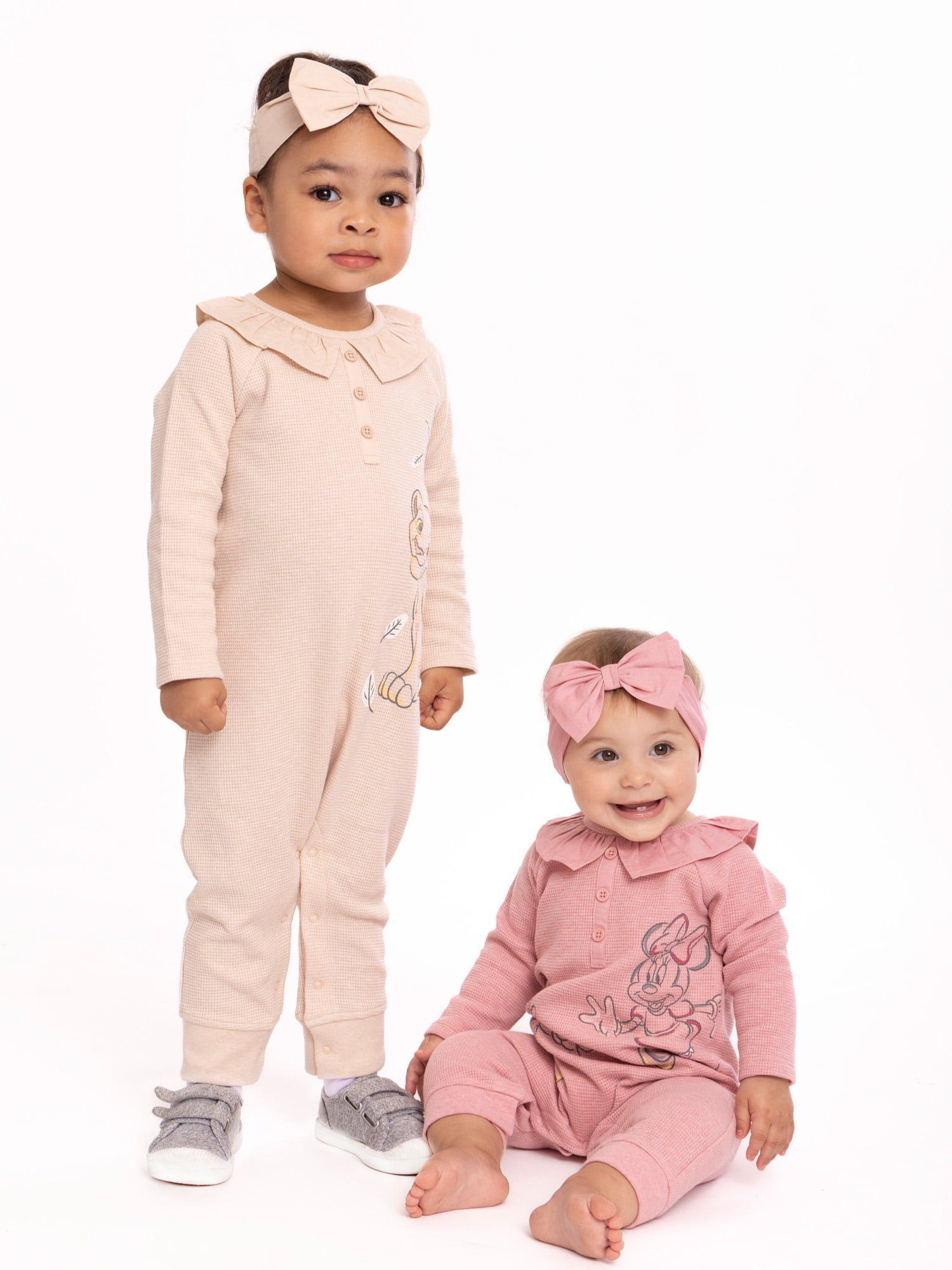 Disney The Lion King Baby Girls Long Sleeve Romper and Headband, 2-Piece Set, Sizes 0/3 Months-24 Months