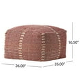 thumbnail image 3 of Atticus Outdoor Boho Handcrafted Water Resistant Rectangular Ottoman Pouf, Red and Orange, 3 of 5