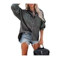 thumbnail image 1 of Women's Button Down Shirt Shacket Denim Jacket Long Sleeve Casual Fall Outwear with Pockets, 1 of 6