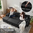 thumbnail image 5 of Convertible Sectional Sleeper Sofa Bed Pull Out Couch U-Shaped with Reversible Chaise for Small Living Room,Apartment,Small Space - Gray, 5 of 10