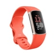 thumbnail image 1 of Fitbit Charge 6 Fitness Tracker con frecuencia cardíaca, GPS, membresía Premium y herramientas de salud - Caja dorada con banda roja, pantalla 1.04, 1 of 5