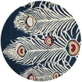 thumbnail image 3 of SAFAVIEH Soho Fulton Peacock Feather Wool Area Rug, Blue/Ivory, 3'6" x 5'6", 3 of 7