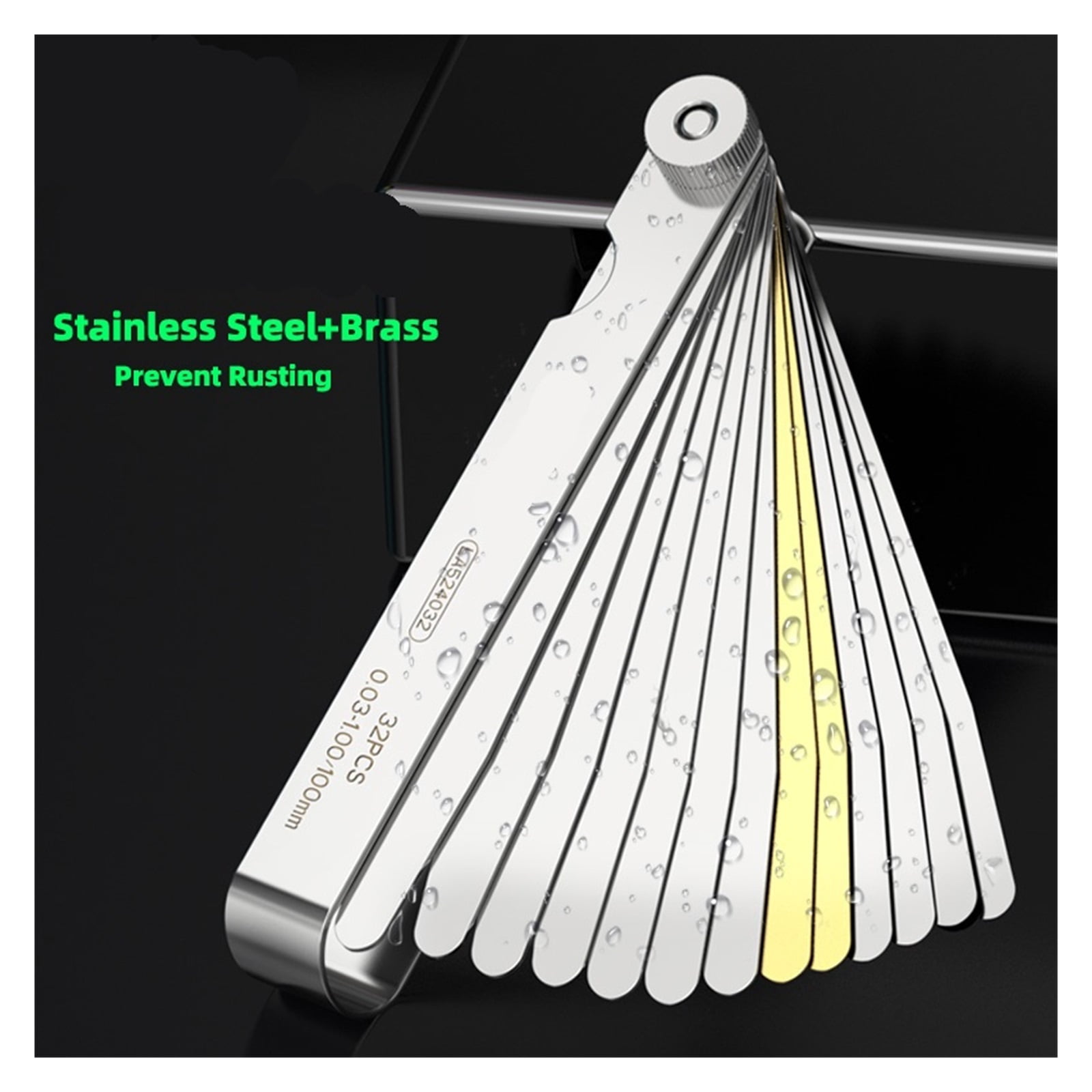 Feeler Gauge Metric Size 0.02-1mm Thickness Gauge Set Valves Foliage of Valves Gap For Measurement Probe Gap ,Easy Identification