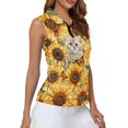 thumbnail image 4 of Whosucclay Cat Sunflowers Golf Shirts for Women, Moisture Wicking Quick Dry for Sports Running, Sleeveless Casual Workout Tank Tops, 4 of 7