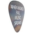 thumbnail image 2 of Metal Guitar Pick Wall Decor Art - 12" When Words Fail Music Speaks - Rustic Torched Finish, 2 of 6