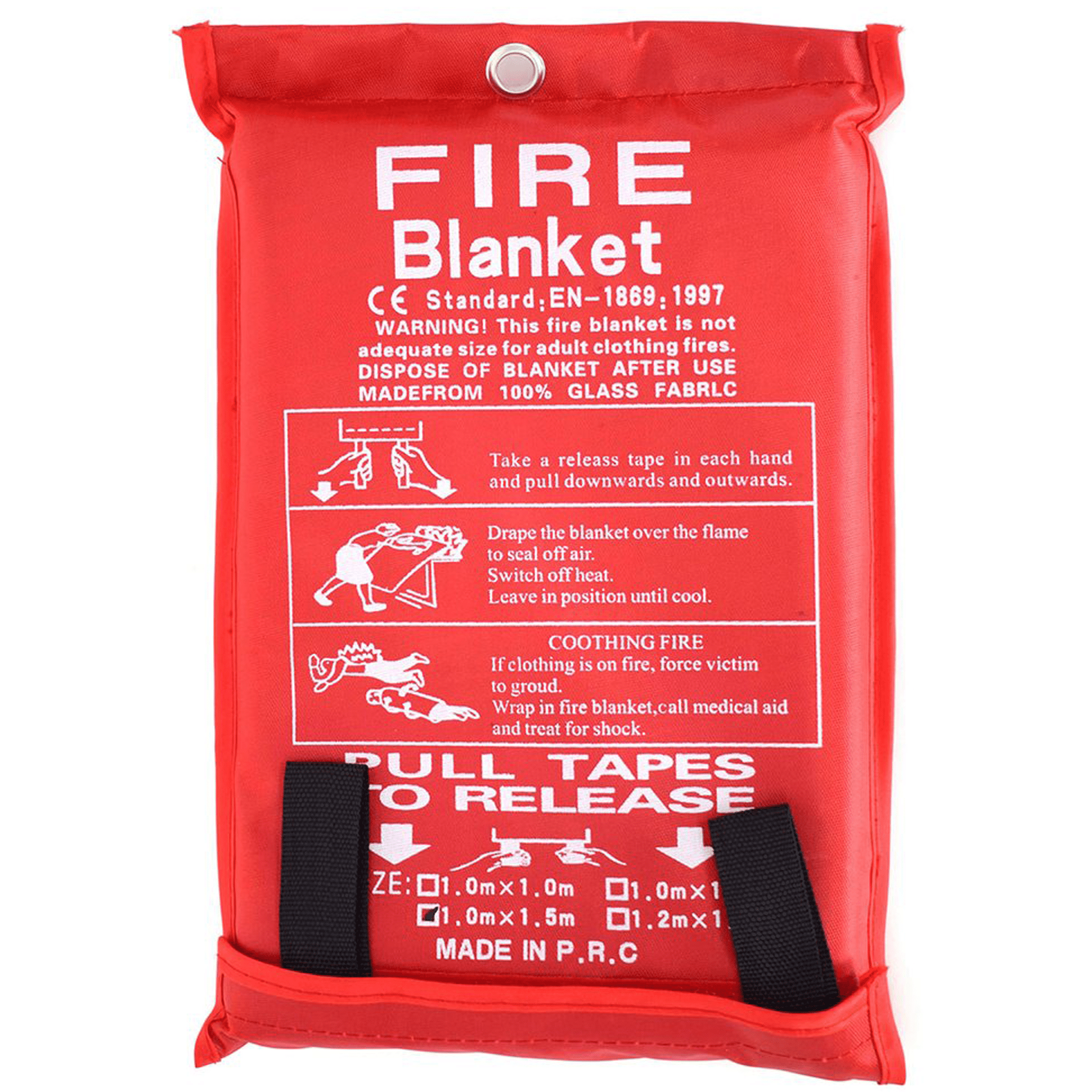 Fire Blanket Quick Release Tabs Home Work Car Extinguisher First Aid Kit EMS EMT