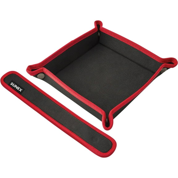 Sunex Tools SXMAGPACK 2inX12in Flexible Magnetic Strip   10inx10in Folding Magnetic Tray SUU-SXMAGPACK